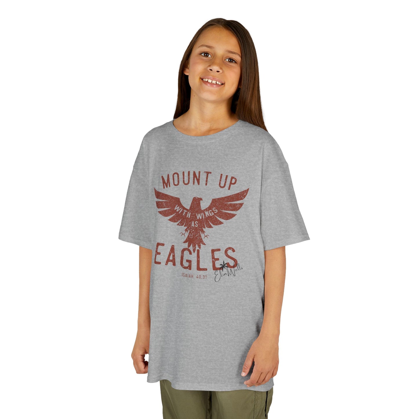 Eagles 'Mount Up' Kids Heavy Cotton Tee - Inspirational Youth Shirt