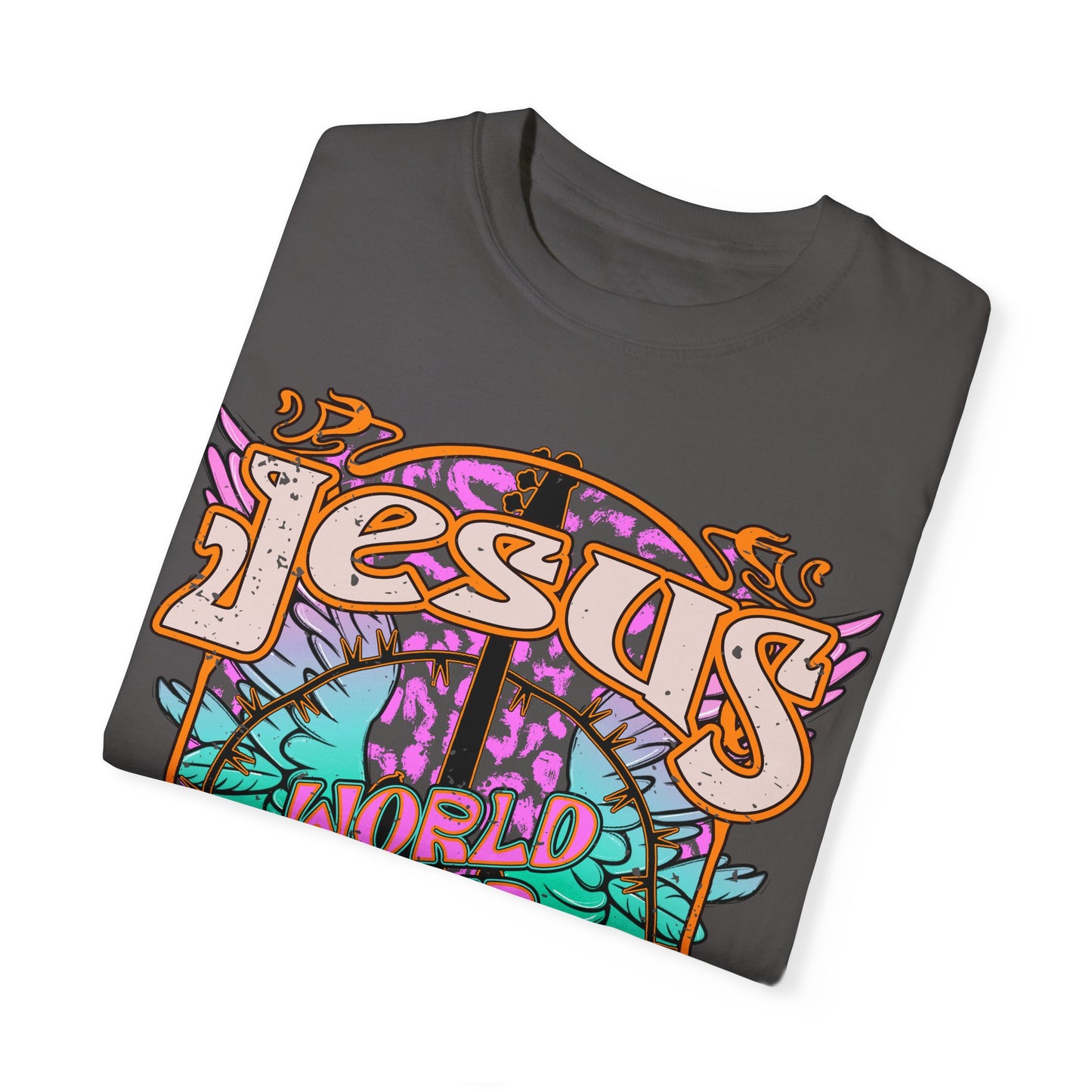 Jesus World Tour Unisex Garment-Dyed T-Shirt | Vintage Inspirational Tee