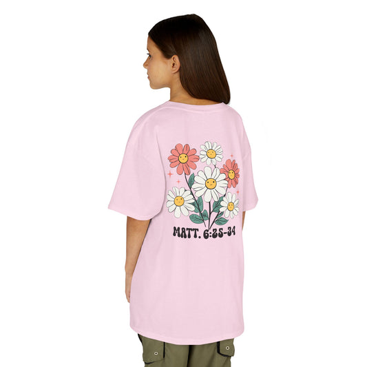 Kids Inspiring Floral Quote Tee - Matthew 6:25-34