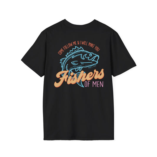 Fishermen's Paradise Unisex Softstyle T-Shirt - 'Come Follow Me & I Will Make You Fishers of Men'