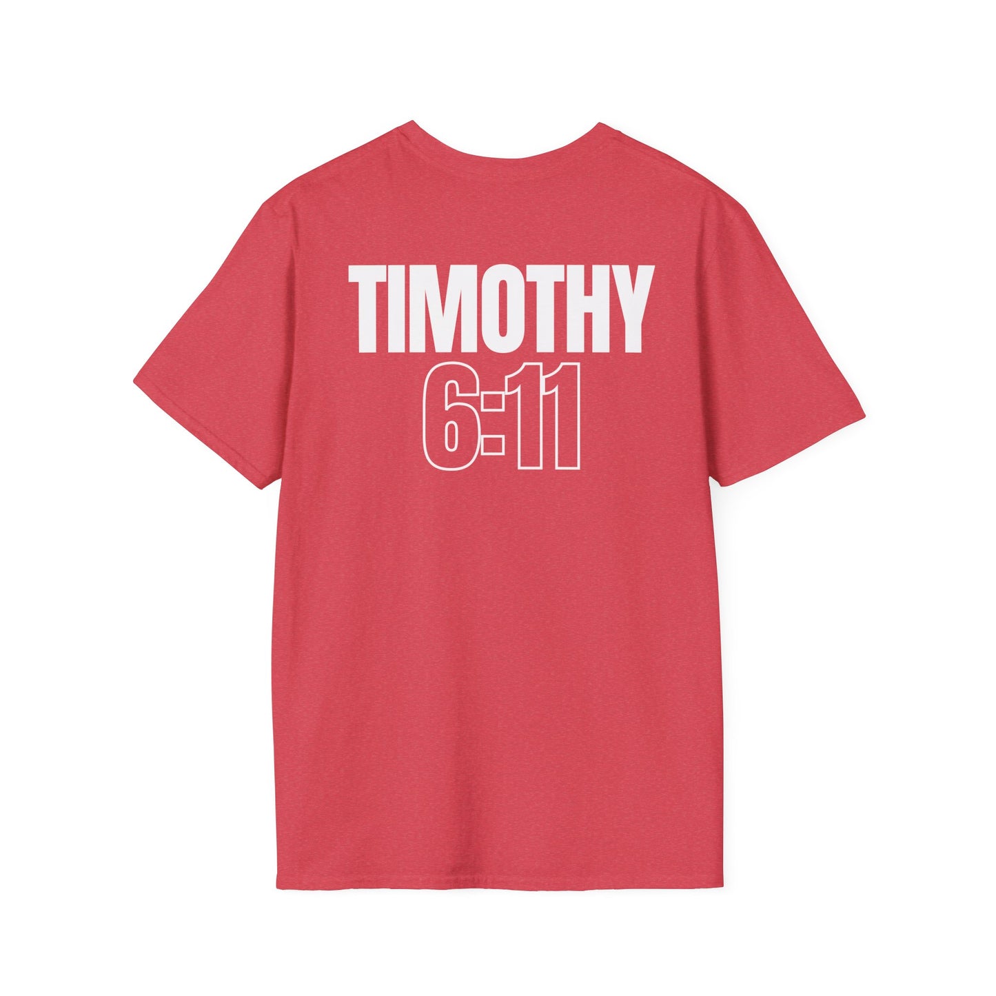 Inspirational Unisex Softstyle T-Shirt with Timothy 6:11 - Relaxed Fit, Perfect for Faith-Based Apparel